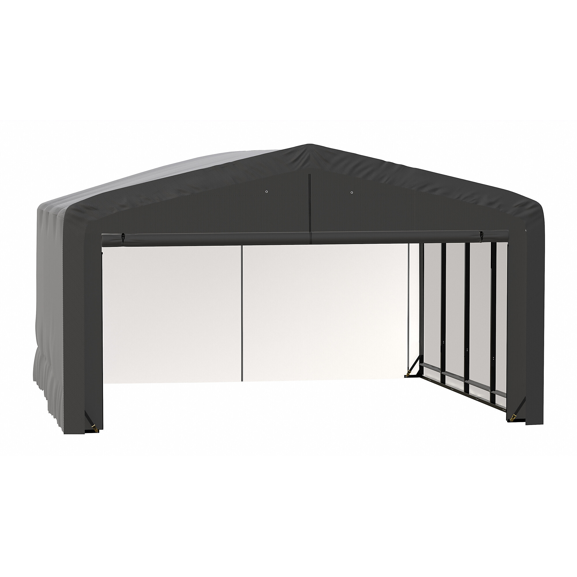 ShelterLogic ShelterTube Wind and Snow Rated Garage - 20ft. x 18ft. x 12ft., Industrial-Strength Steel Frame, Waterproof Fabric, Gray, Model# SQAADD0103C02001812